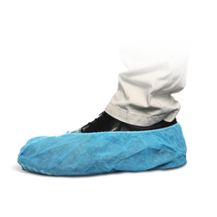 MaiMed Cover ABS Schuhüberzieher aus Polyethylen-Vliesstoff, rutschhemmend, hygienisch, Einheitsgröße 40 cm, 50 Stück, ideal für Lebensmittelindustrie, Krankenhaus, Reinräume und Nassbereiche, reißfest, atmungsaktiv, HACCP geeignet